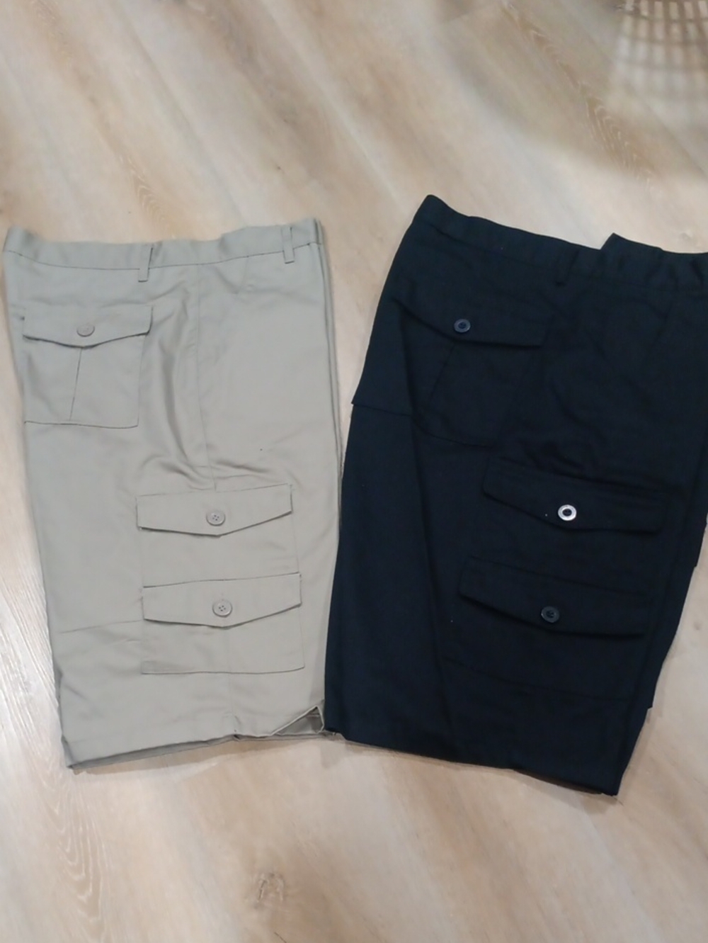 Men's Cargo Shorts - Black and Khaki